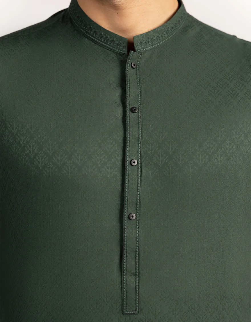 GREEN BLENDED KURTA | JJK-A-33543/S25/JJ9853-SF - Image 3