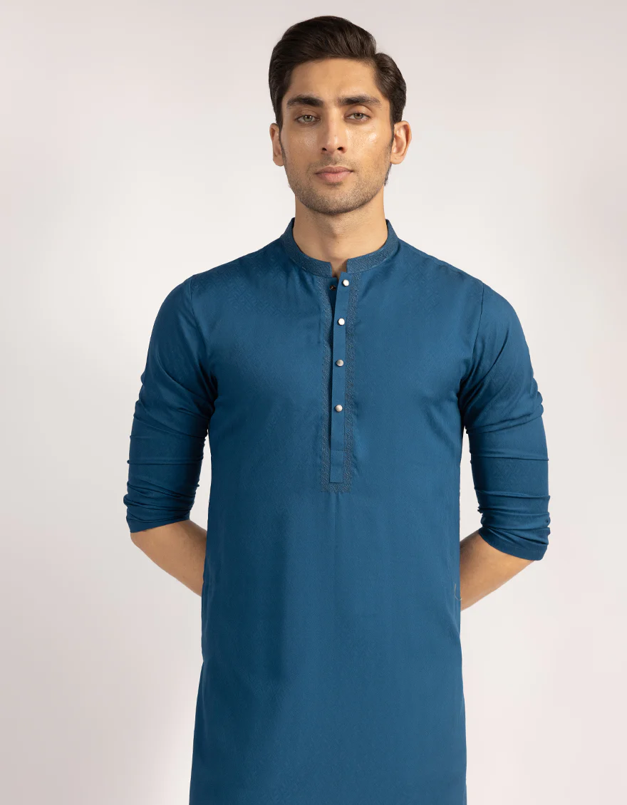 BLUE BLENDED KURTA | JJK-A-33550/S25/JJ10511-SF - Image 2