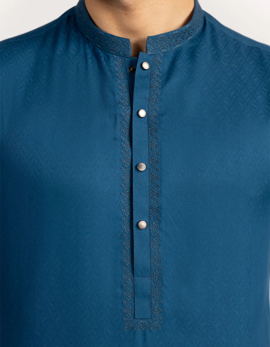 BLUE BLENDED KURTA | JJK-A-33550/S25/JJ10511-SF - Image 3