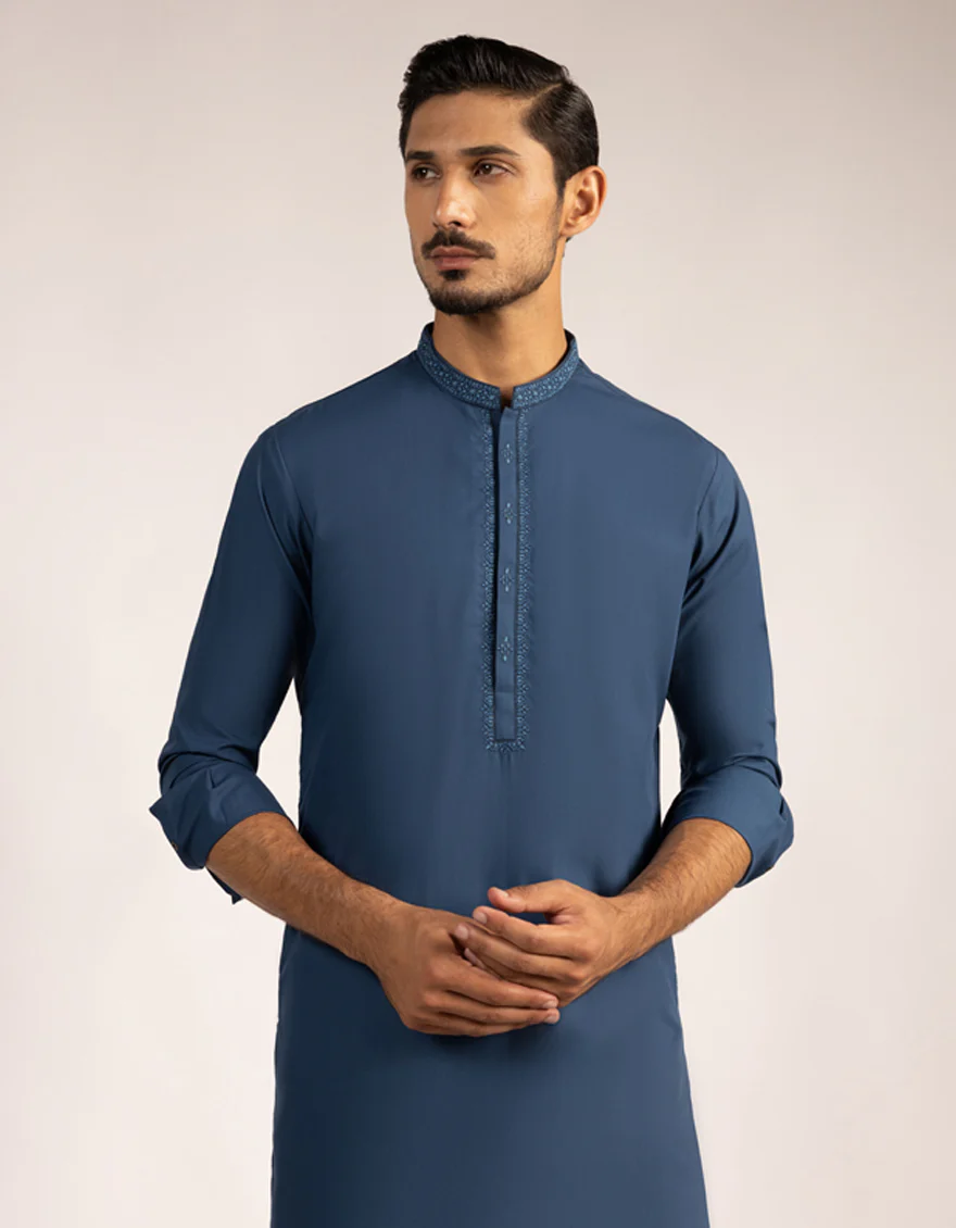 BLUE BLENDED KURTA | JJK-A-33593/S25/JJ1003-SF - Image 2