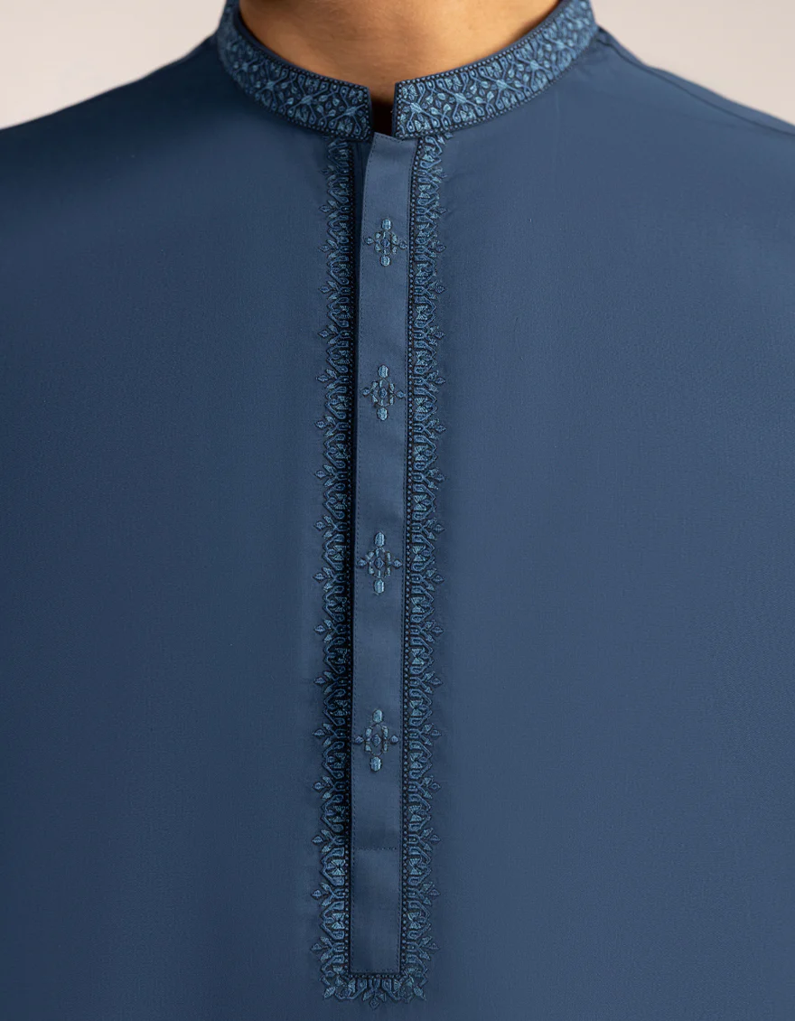 BLUE BLENDED KURTA | JJK-A-33593/S25/JJ1003-SF - Image 3