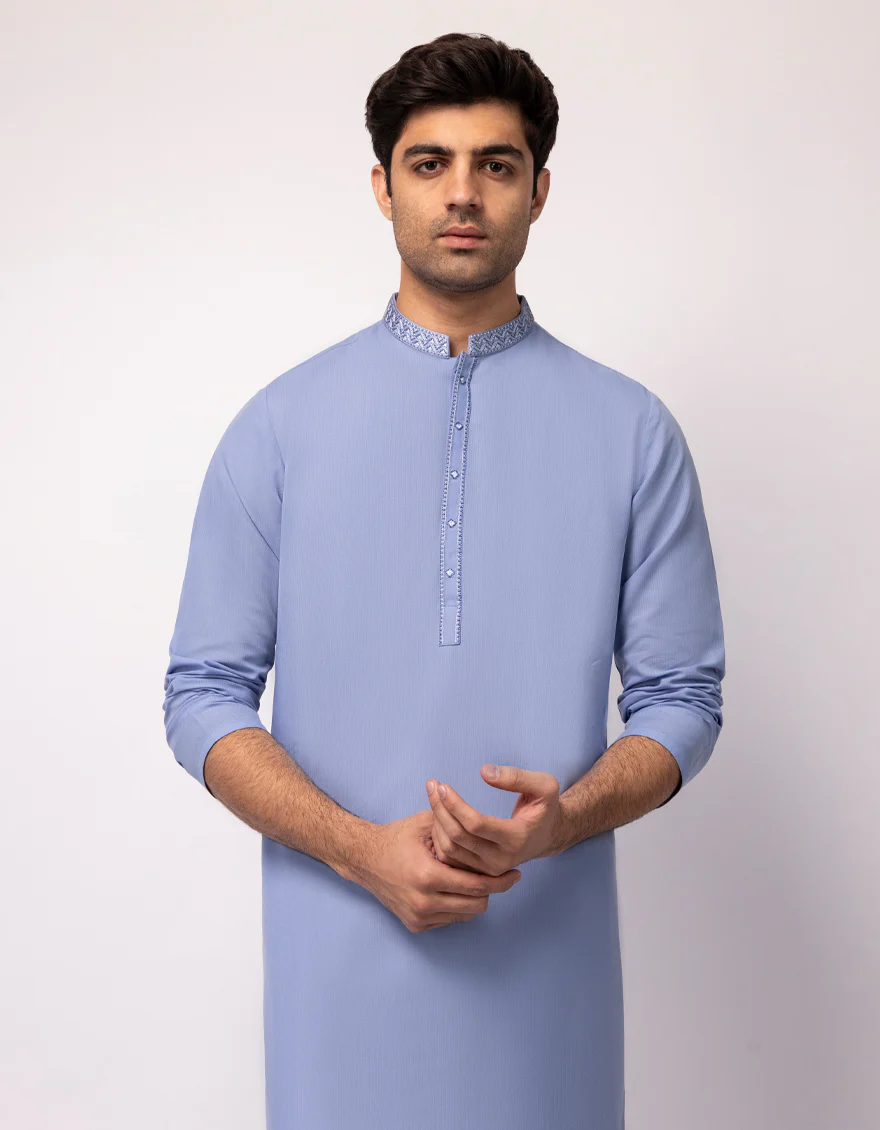 PERIWINKLE BLENDED KURTA | JJK-A-33690/S25/JJ9944-SF - Image 2