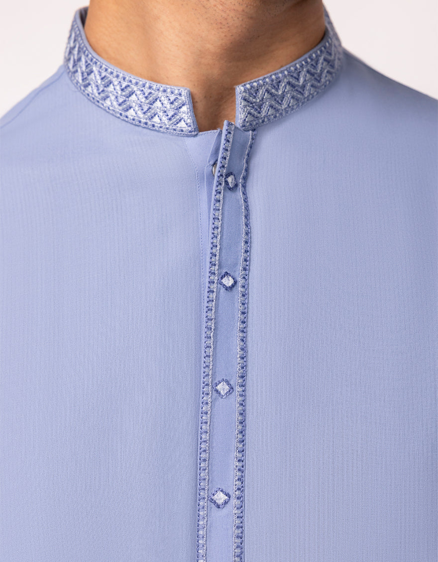 PERIWINKLE BLENDED KURTA | JJK-A-33690/S25/JJ9944-SF - Image 3