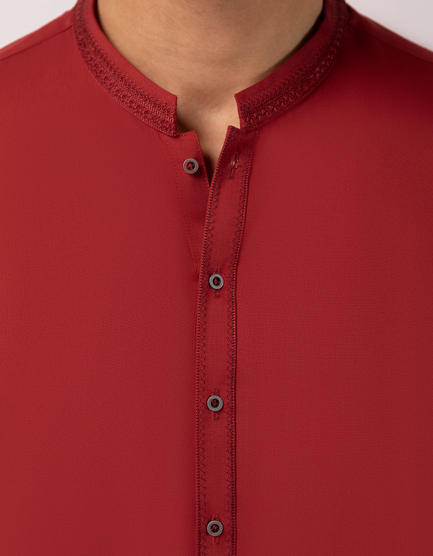 RED BLENDED KURTA | JJK-A-33704/S25/JJ10245-SF - Image 3