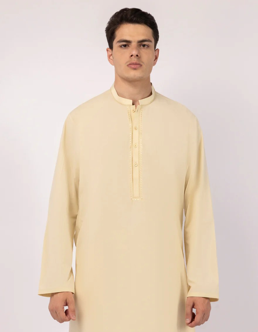 YELLOW BLENDED KURTA | JJK-A-33713/S25/JJ9940-SF - Image 2