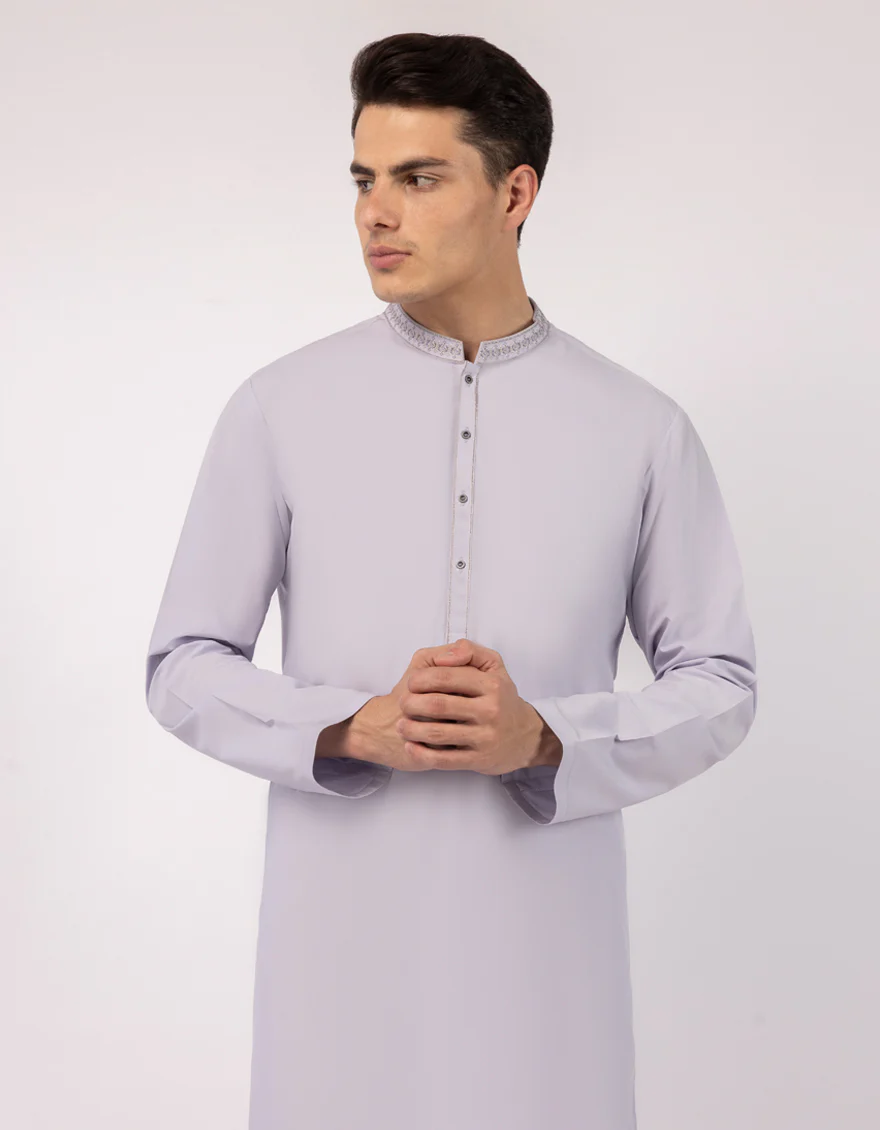 LIGHT LILAC BLENDED KURTA | JJK-A-33732/S25/JJ10026-SF - Image 2