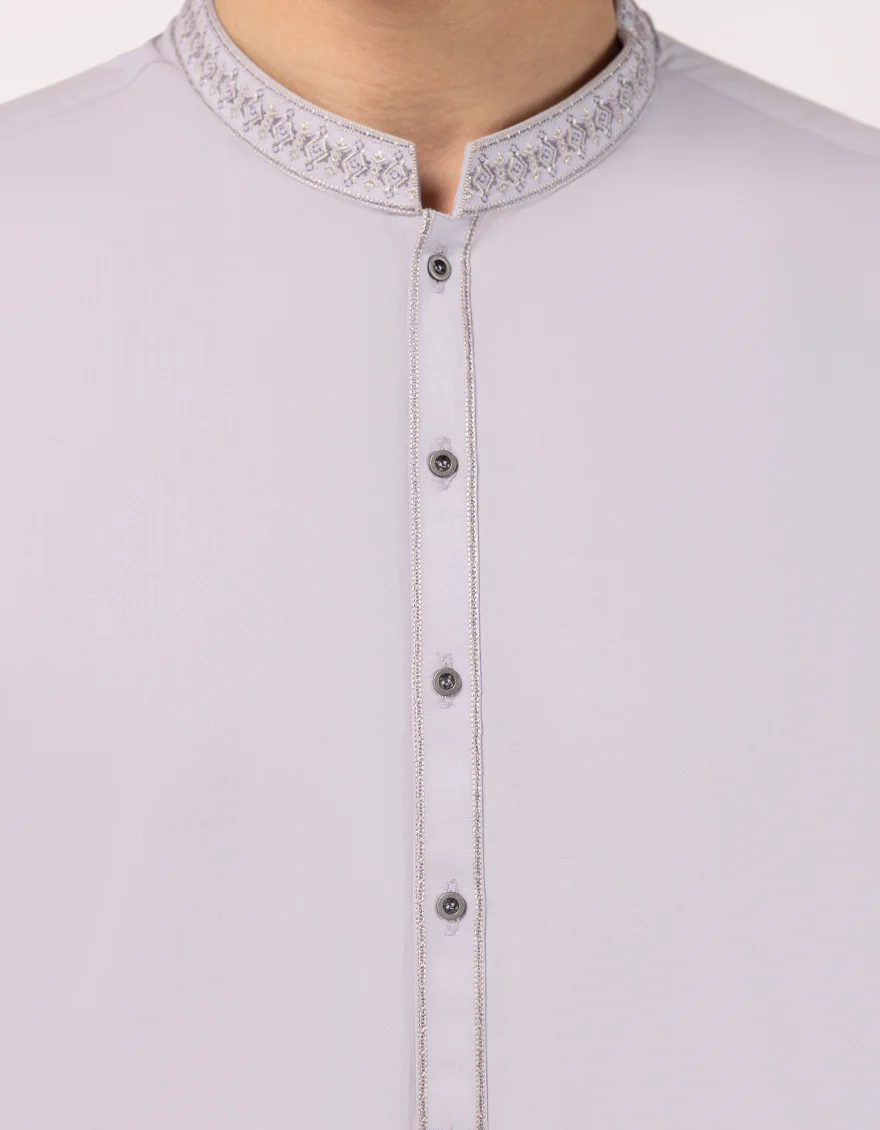 LIGHT LILAC BLENDED KURTA | JJK-A-33732/S25/JJ10026-SF - Image 3