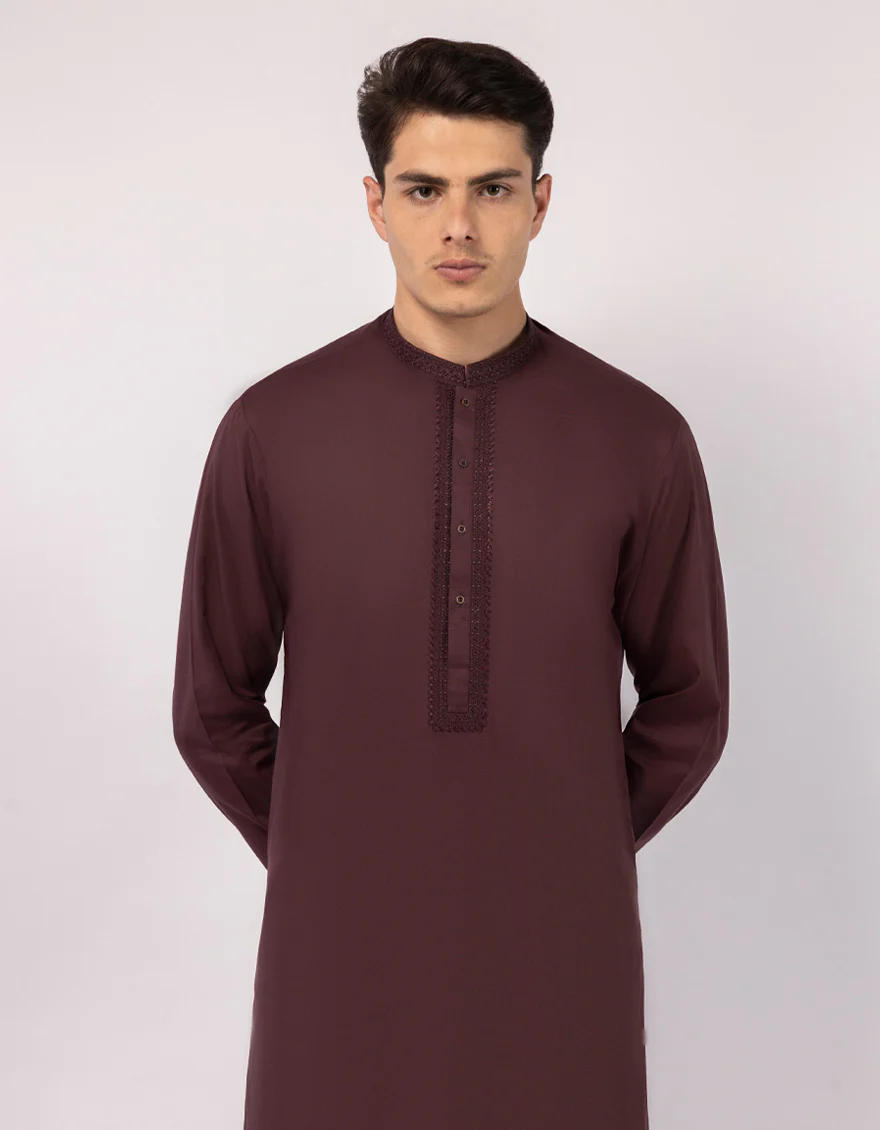 MAROON COTTON KURTA | JJK-A-33819/S26/JJ10446-SF - Image 2