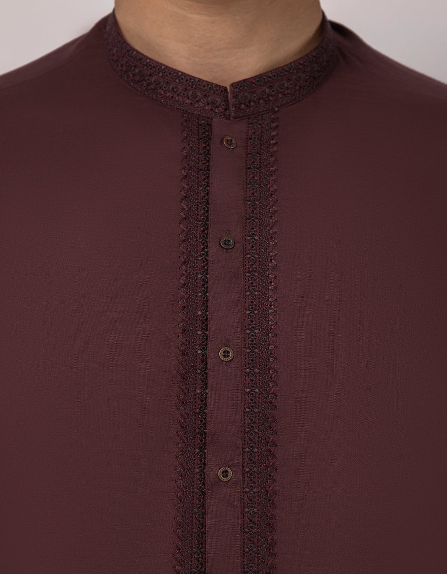 MAROON COTTON KURTA | JJK-A-33819/S26/JJ10446-SF - Image 3
