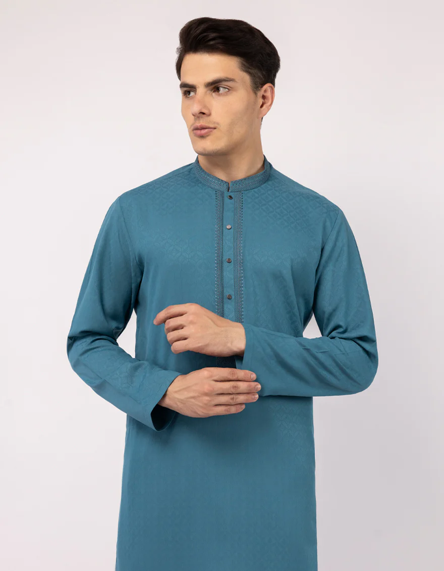 SEA GREEN BLENDED KURTA | JJK-A-33822/S26/JJ10638-SF - Image 2