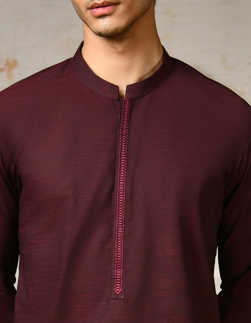 RED COTTON KURTA | JJK-A-34635/S24/JJ9217-SF - Image 2