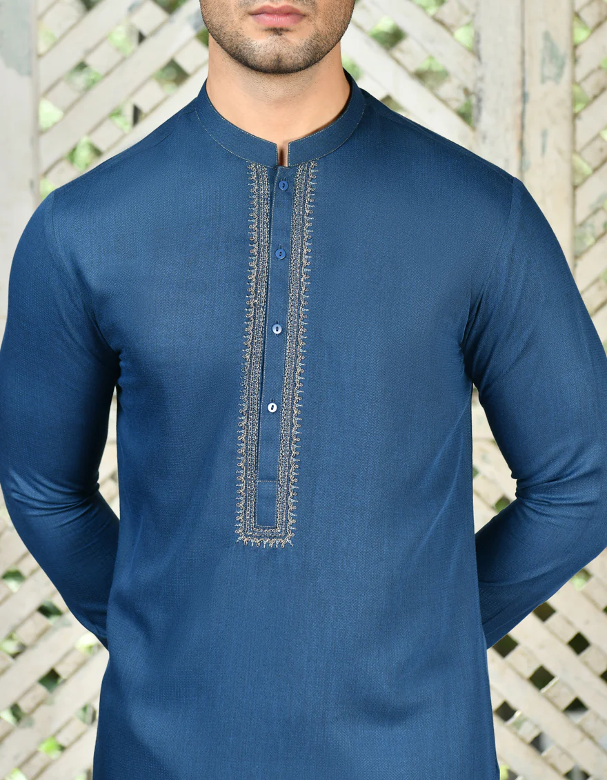 BLUE BLENDED KURTA | JJK-A-34706/S24/JJ9301-FL - Image 2