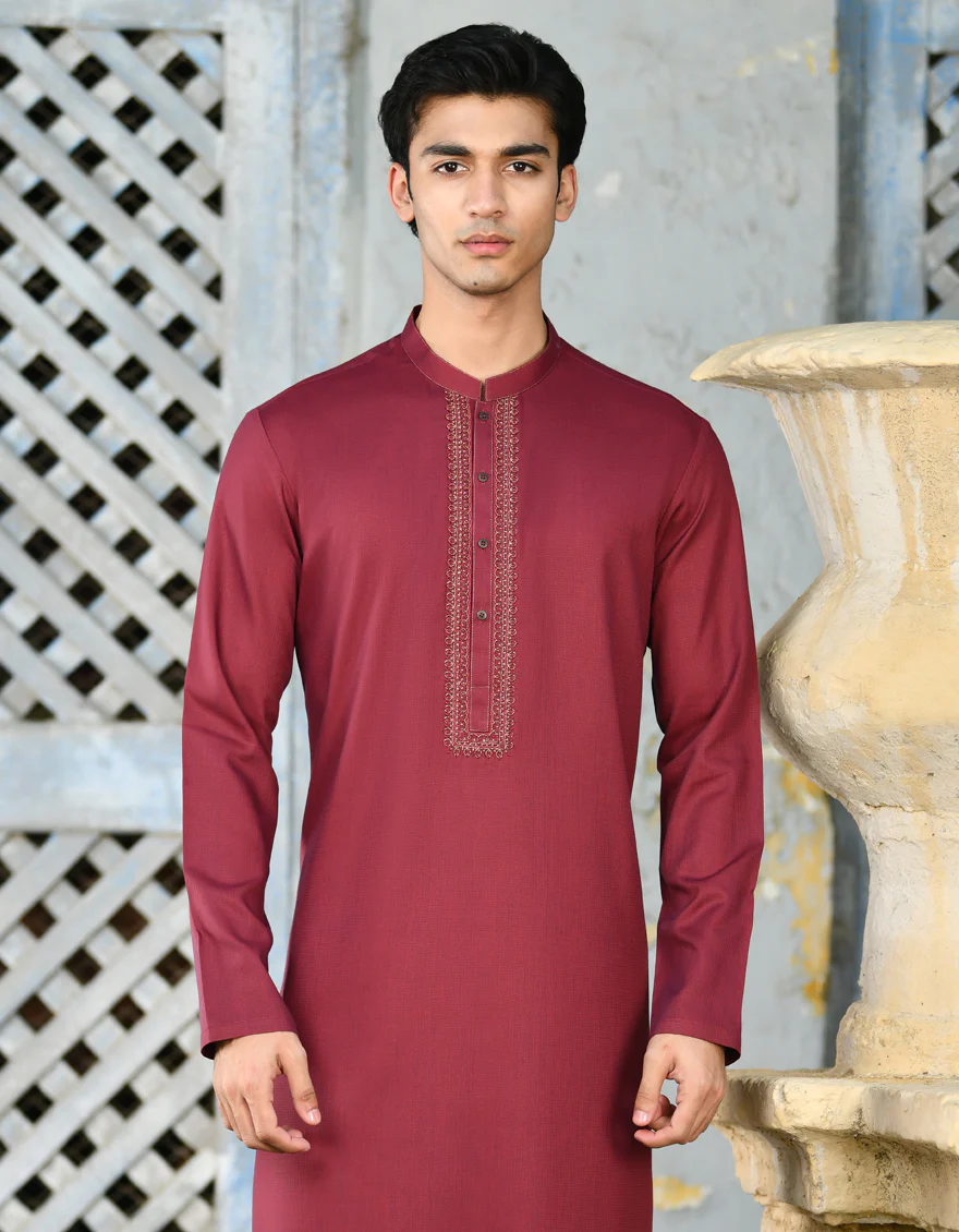 RED BLENDED KURTA | JJK-A-34708/S24/JJ9301-FL - Image 3