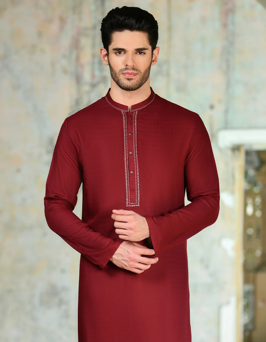 RED BLENDED KURTA | JJK-A-34724/S24/JJ9236-FL - Image 2