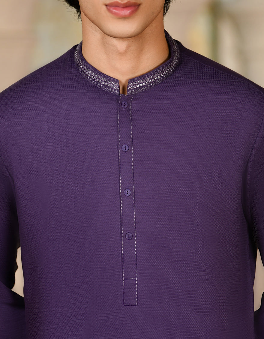 PURPLE BLENDED KURTA | JJK-A-34732/S24/JJ9302-SF - Image 2