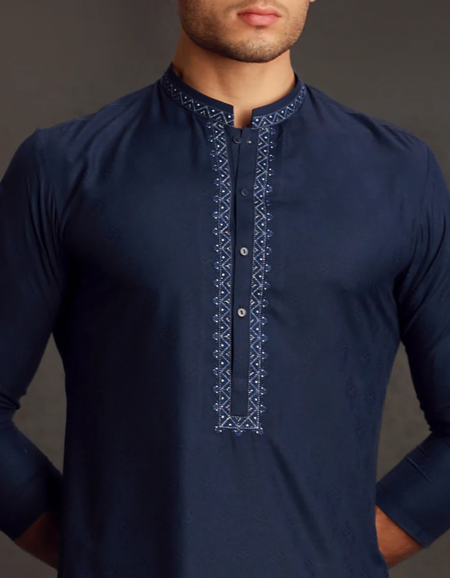 BLUE BLENDED KURTA | JJK-A-34832/S24/JJ9605-FL - Image 2