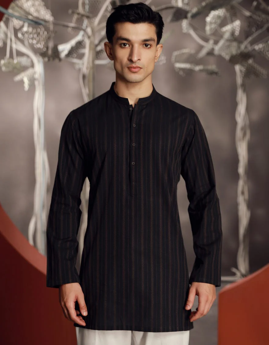 ARMY GREEN COTTON KURTA | JJK-A-34834/S24/JMR3113-PN - Image 3