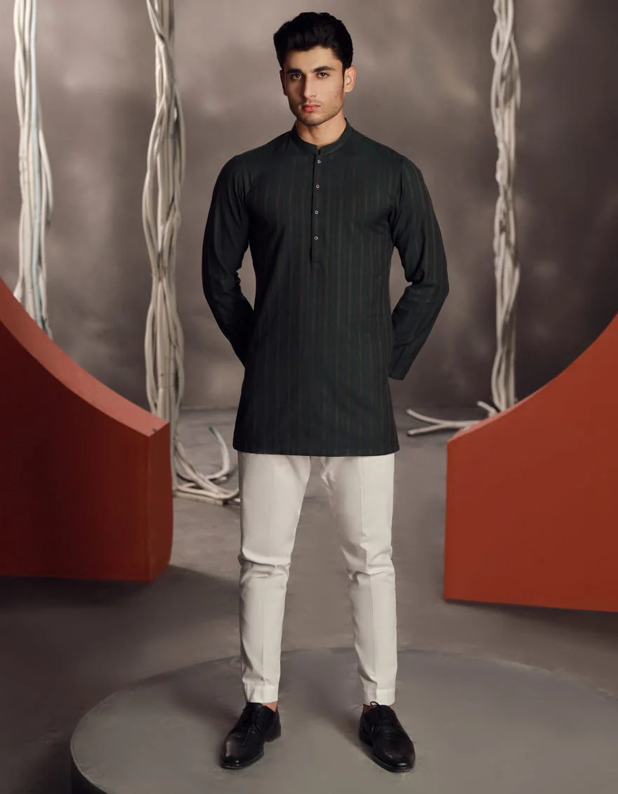 BLACK COTTON KURTA | JJK-A-34835/S24/JMR-3113-PN