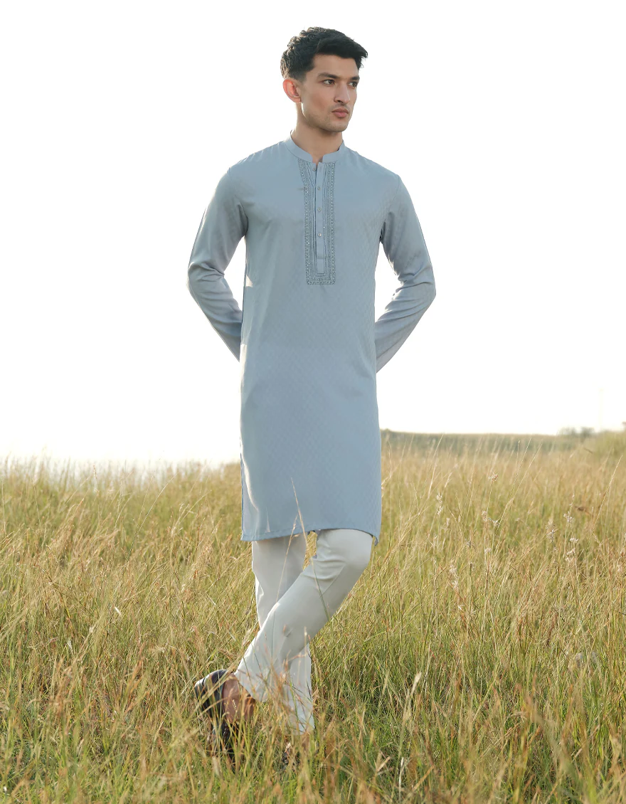SKY BLUE BLENDED KURTA | JJK-A-34930/S24/JJ9592-FL