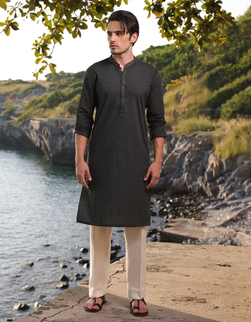 GREEN COTTON KURTA | JJK-A-34952/S25/JJ9778-FL