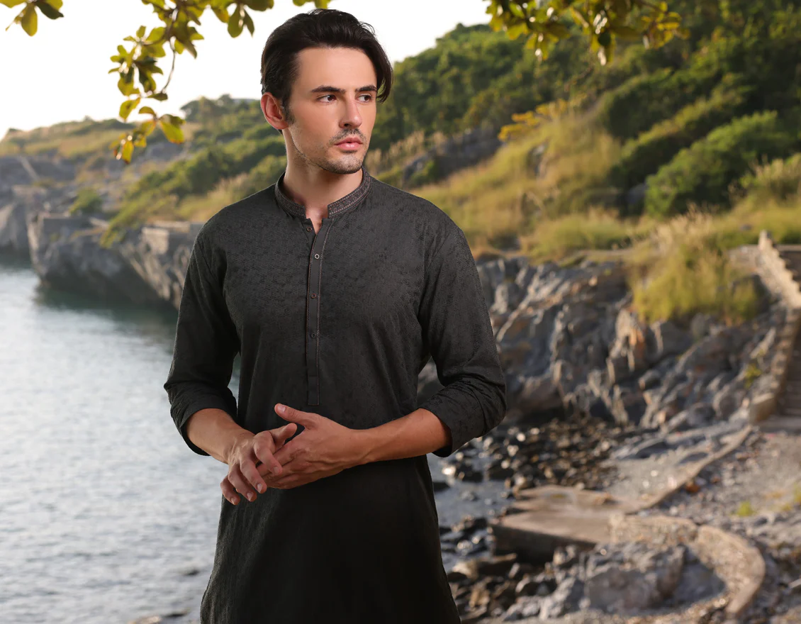 GREEN COTTON KURTA | JJK-A-34952/S25/JJ9778-FL - Image 4