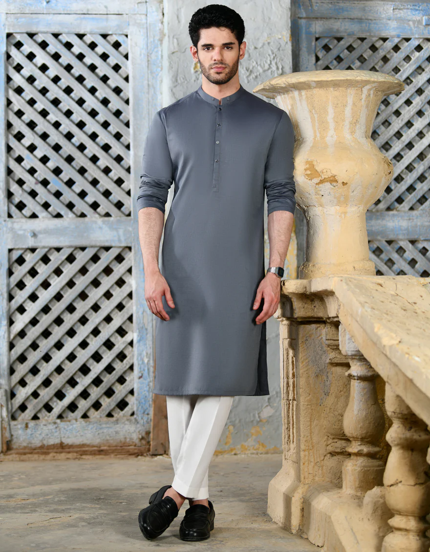 GREY COTTON KURTA | JJK-A-37850/S24/JJ9023-CL