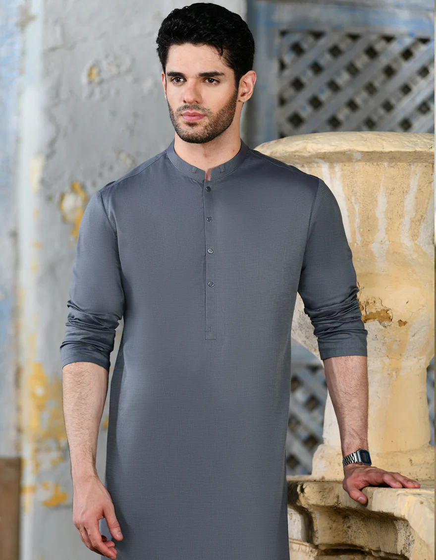GREY COTTON KURTA | JJK-A-37850/S24/JJ9023-CL - Image 2