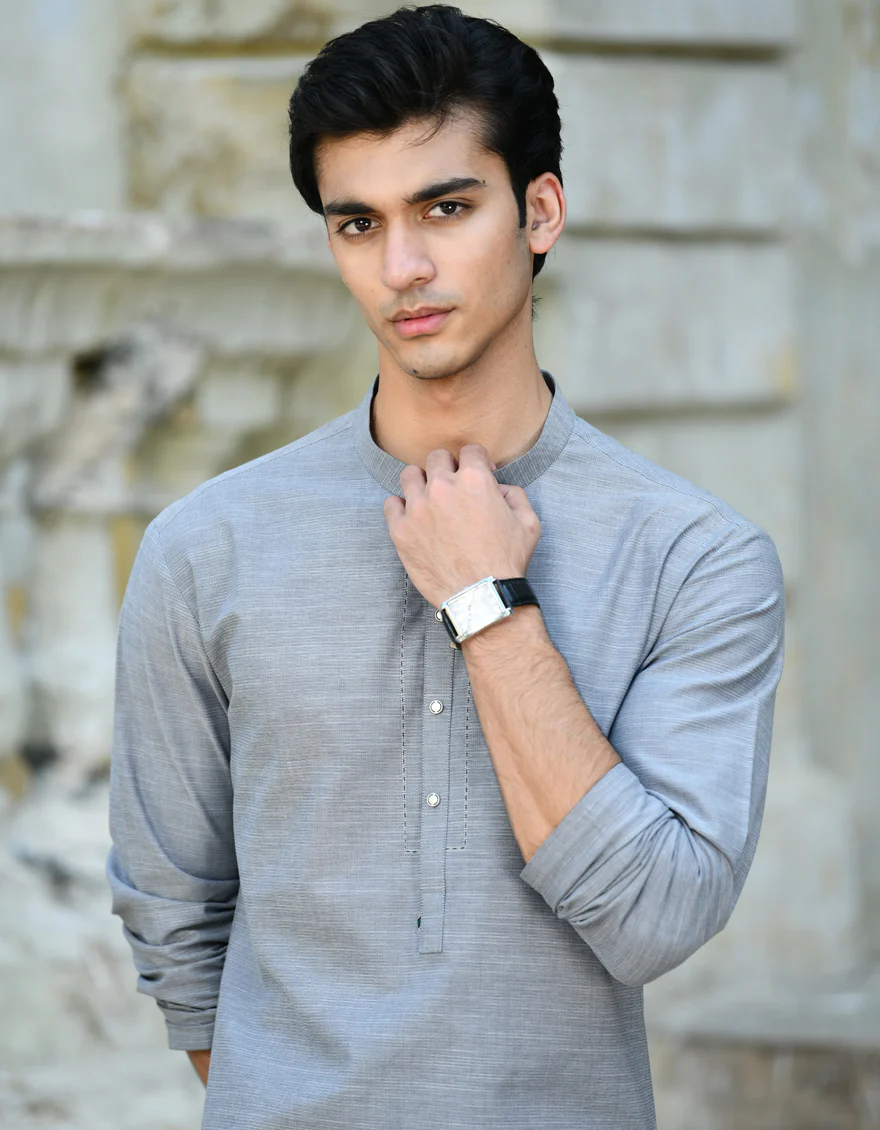 GREY COTTON KURTA | JJK-A-37852/S24/JJ8880-PN - Image 4