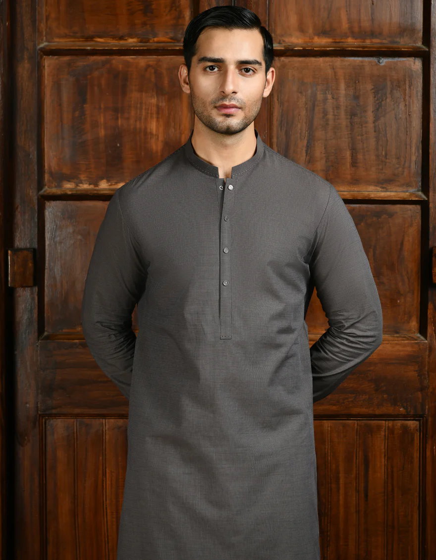 BROWN COTTON KURTA | JJK-A-37853/S24/JJ8880-PN - Image 2