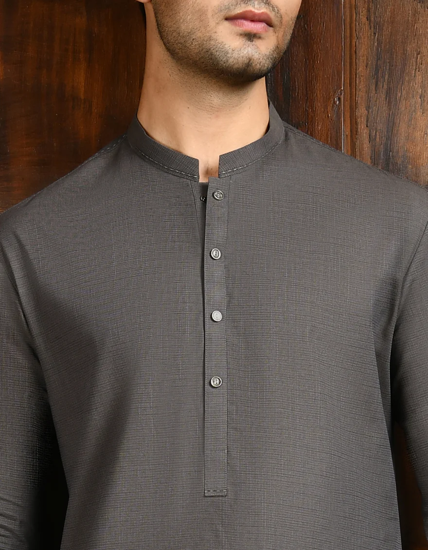 BROWN COTTON KURTA | JJK-A-37853/S24/JJ8880-PN - Image 3