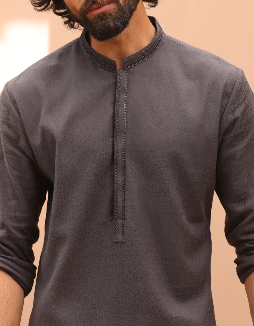 BLACK COTTON KURTA | JJK-A-37899/S24/JJ9226-SF - Image 2