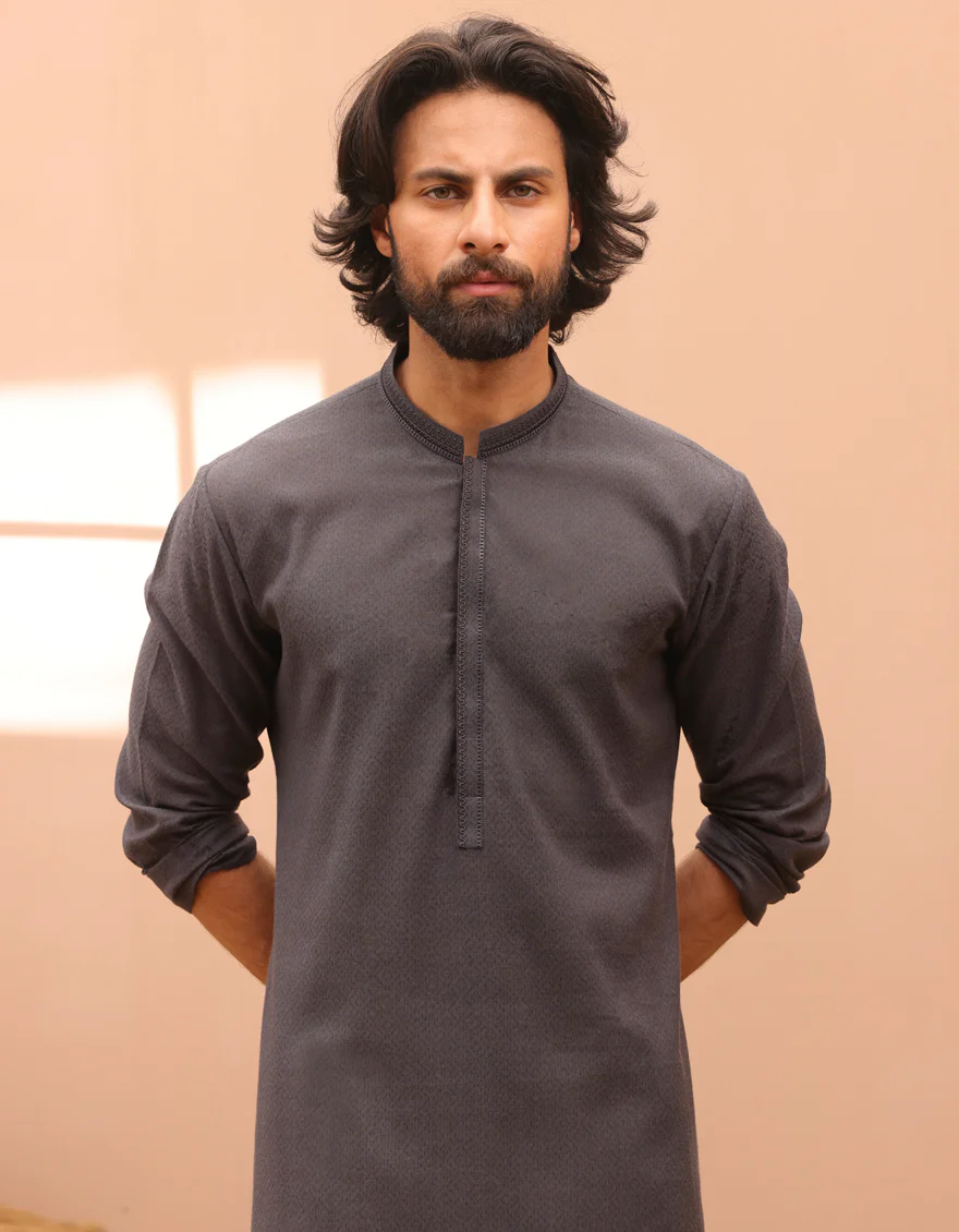 BLACK COTTON KURTA | JJK-A-37899/S24/JJ9226-SF - Image 3