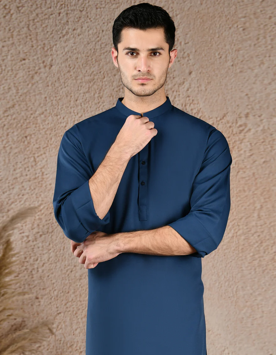 BLUE BLENDED KURTA | JJK-A-39307/S25/JJ87 - Image 2
