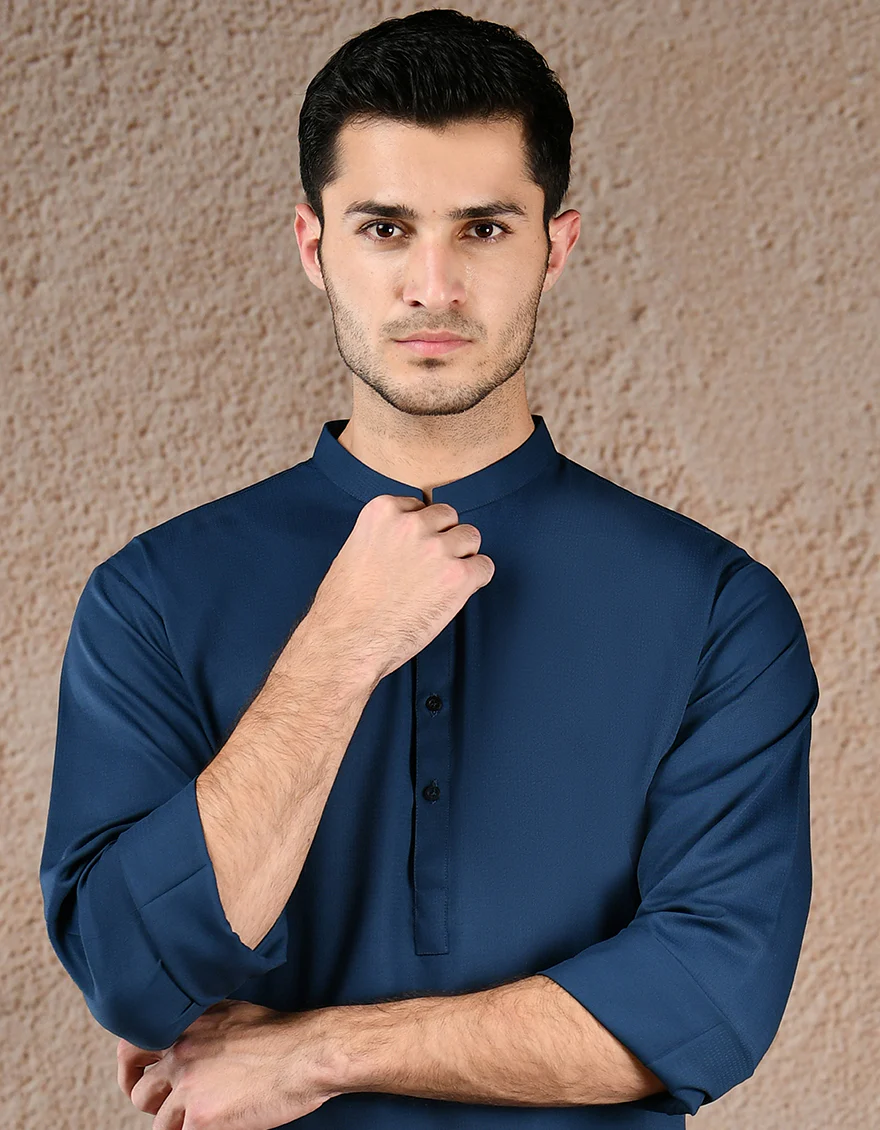 BLUE BLENDED KURTA | JJK-A-39307/S25/JJ87 - Image 3