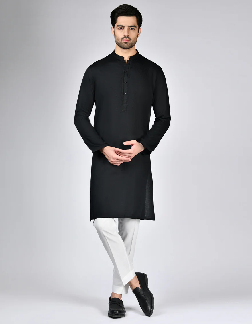 BLACK BLENDED KURTA | JJK-A-46496/S24/JJ9253-SF