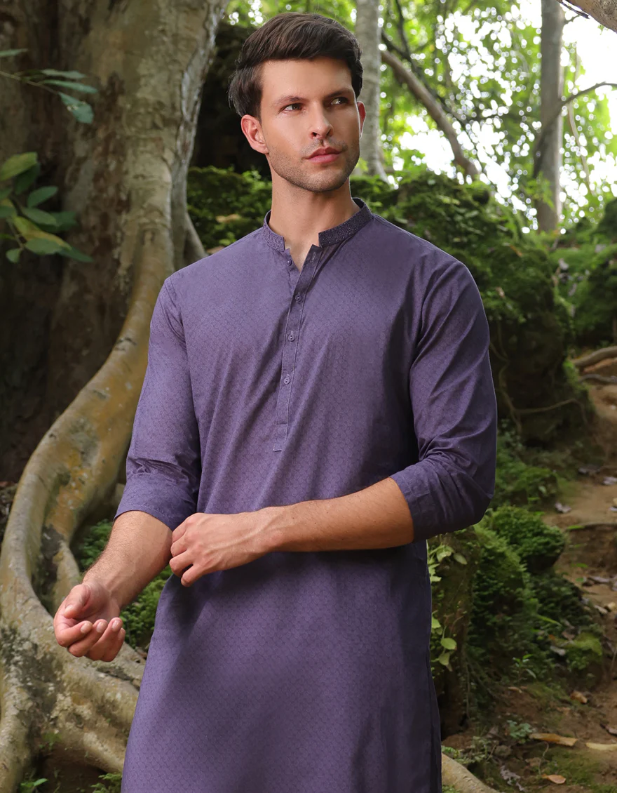 PURPLE COTTON KURTA | JJK-A-46599/S25/JJ9774-SF - Image 2