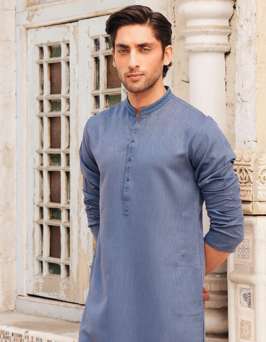 BLUE BLENDED KURTA | JJK-A-46661/S25/JJ94 - Image 2
