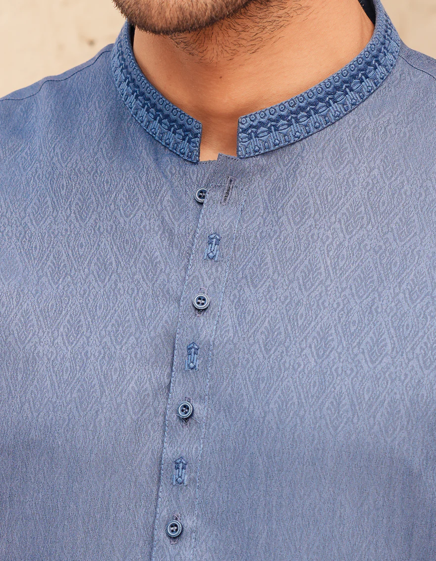 BLUE BLENDED KURTA | JJK-A-46661/S25/JJ94 - Image 4