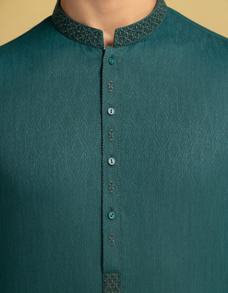 GREEN BLENDED KURTA | JJK-A-46662/S25/JJ94 - Image 3