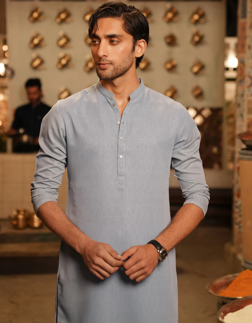 GREY BLENDED KURTA | JJK-A-46663/S25/JJ9418-SF - Image 2