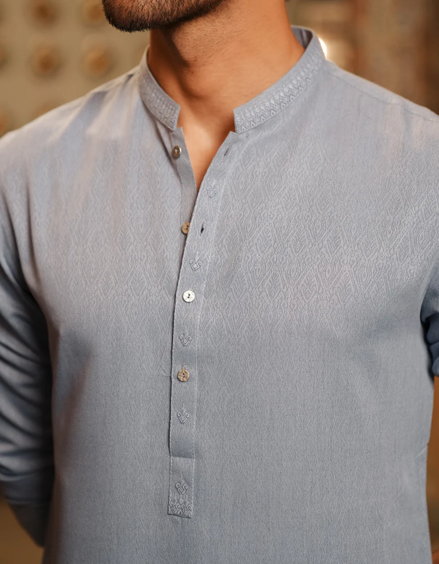 GREY BLENDED KURTA | JJK-A-46663/S25/JJ9418-SF - Image 3