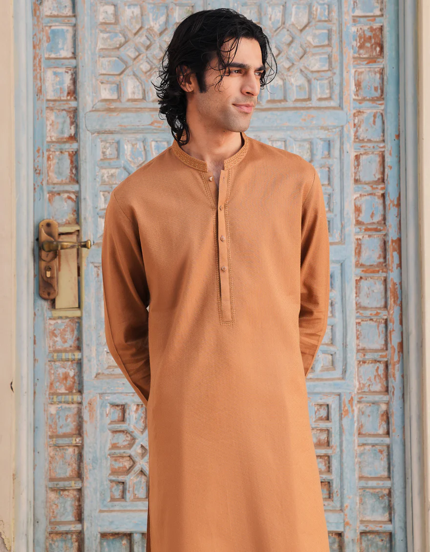 GOLDEN COTTON KURTA | JJK-A-46664/S25/JJ9221-SF - Image 2