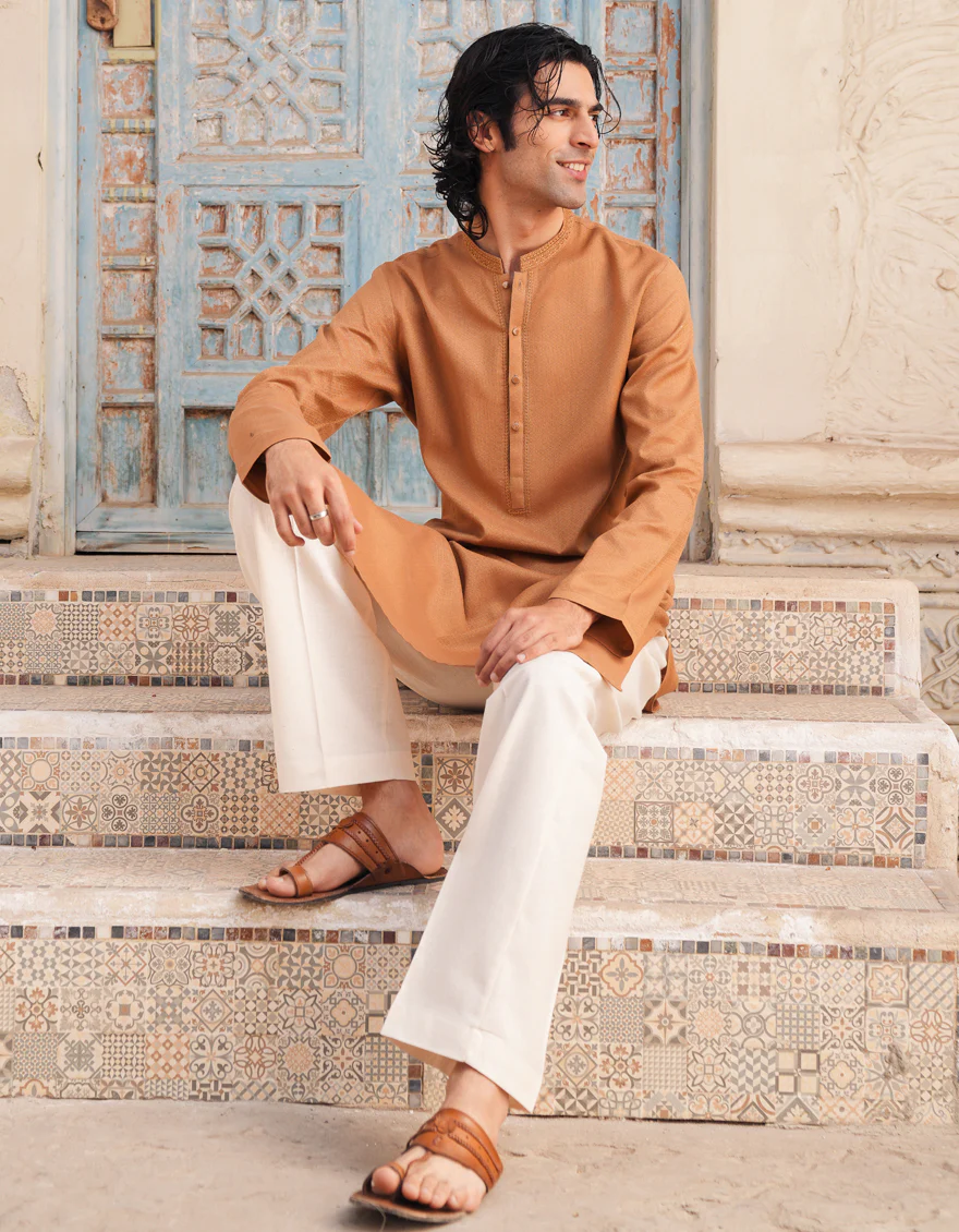 GOLDEN COTTON KURTA | JJK-A-46664/S25/JJ9221-SF - Image 5