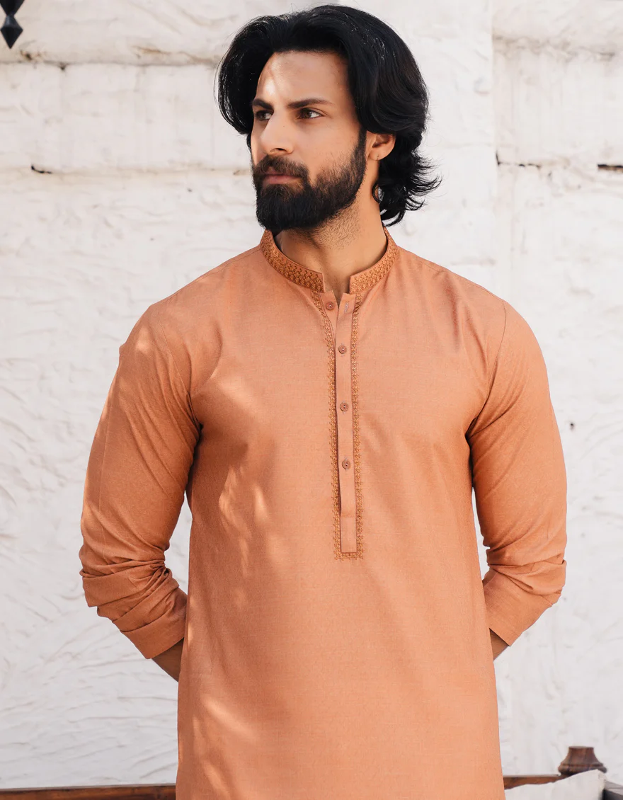 ORANGE BLENDED KURTA | JJK-A-46708/S25/JJ9847-SF - Image 2