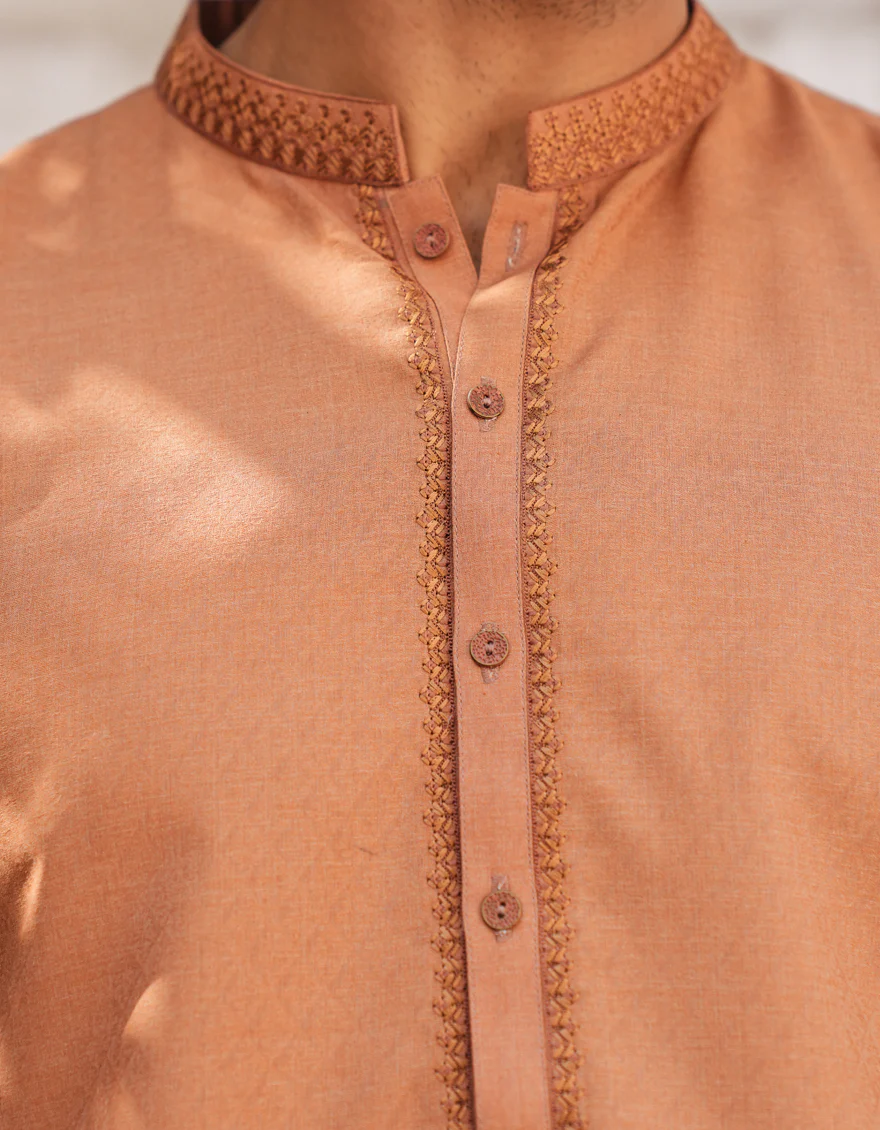 ORANGE BLENDED KURTA | JJK-A-46708/S25/JJ9847-SF - Image 3