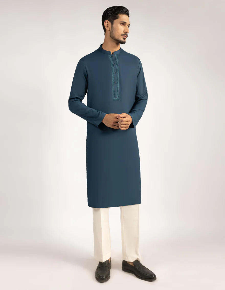 TEAL BLENDED KURTA | JJK-A-46903/S25/JJ9504-SF - Image 4