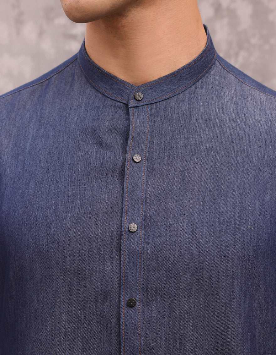 BLUE BLENDED KURTA | JJK-A-47217/S24/JJ9387-CL - Image 3