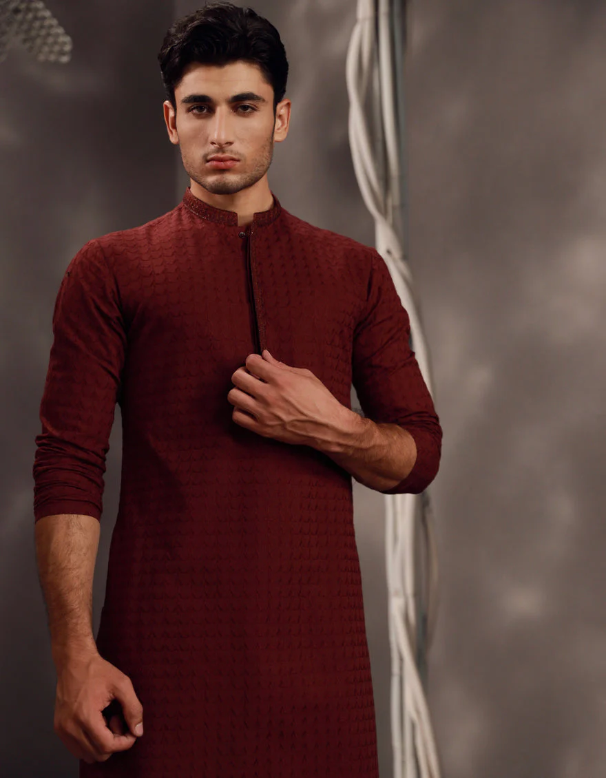 PLUM COTTON KURTA | JJK-A-47280/S24/JJ9631-FL - Image 2
