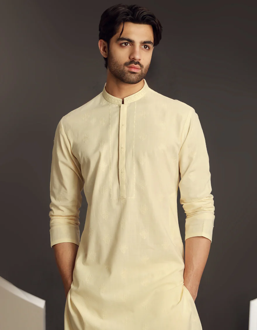 CREAM COTTON KURTA | JJK-A-47281/S24/JJ9631-FL - Image 2
