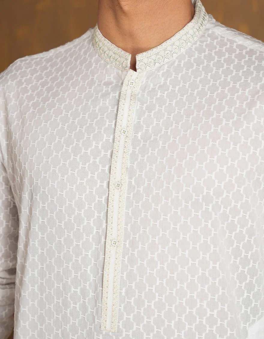 WHITE COTTON KURTA | JJK-A-47317/S24/JJ1098-SF - Image 2